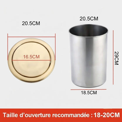 Poubelle encastrable ronde en inox pour plan de travail