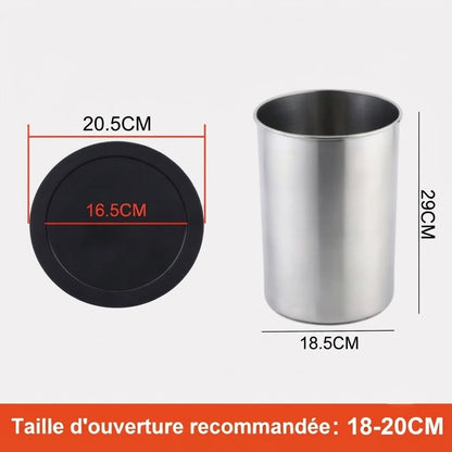 Poubelle encastrable ronde en inox pour plan de travail