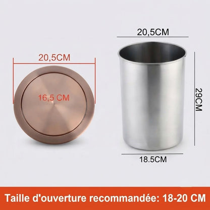 Poubelle encastrable ronde en inox pour plan de travail