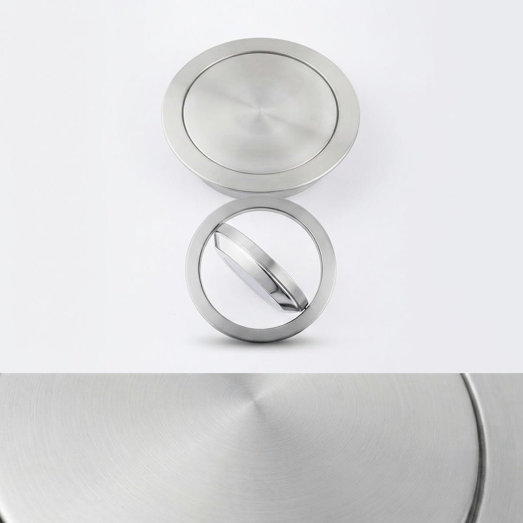 Poubelle encastrable ronde en inox pour plan de travail
