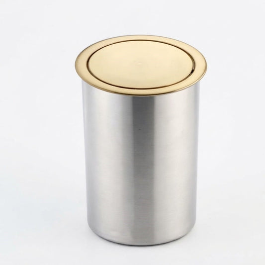 Poubelle encastrable ronde en inox pour plan de travail