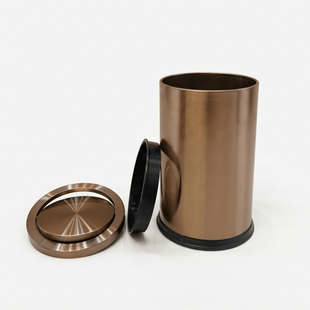 Poubelle Salle de Bain Design 9L - Acier Inoxydable à Couvercle Pivotant