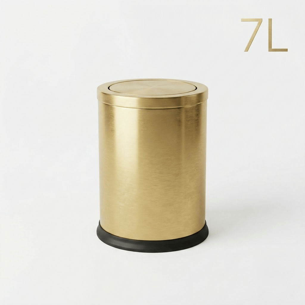 Poubelle Salle de Bain Design 9L - Acier Inoxydable à Couvercle Pivotant