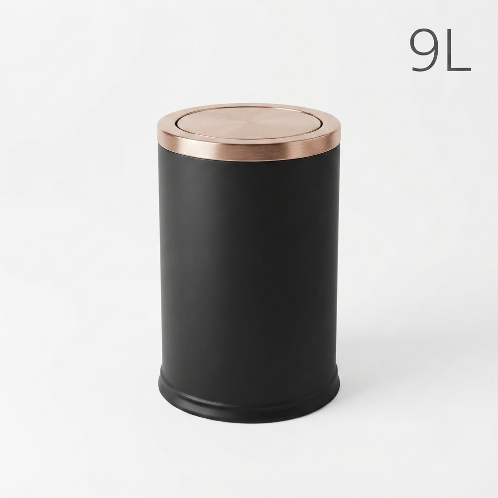 Poubelle Salle de Bain Design 9L - Acier Inoxydable à Couvercle Pivotant