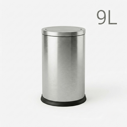 Poubelle Salle de Bain Design 9L - Acier Inoxydable à Couvercle Pivotant