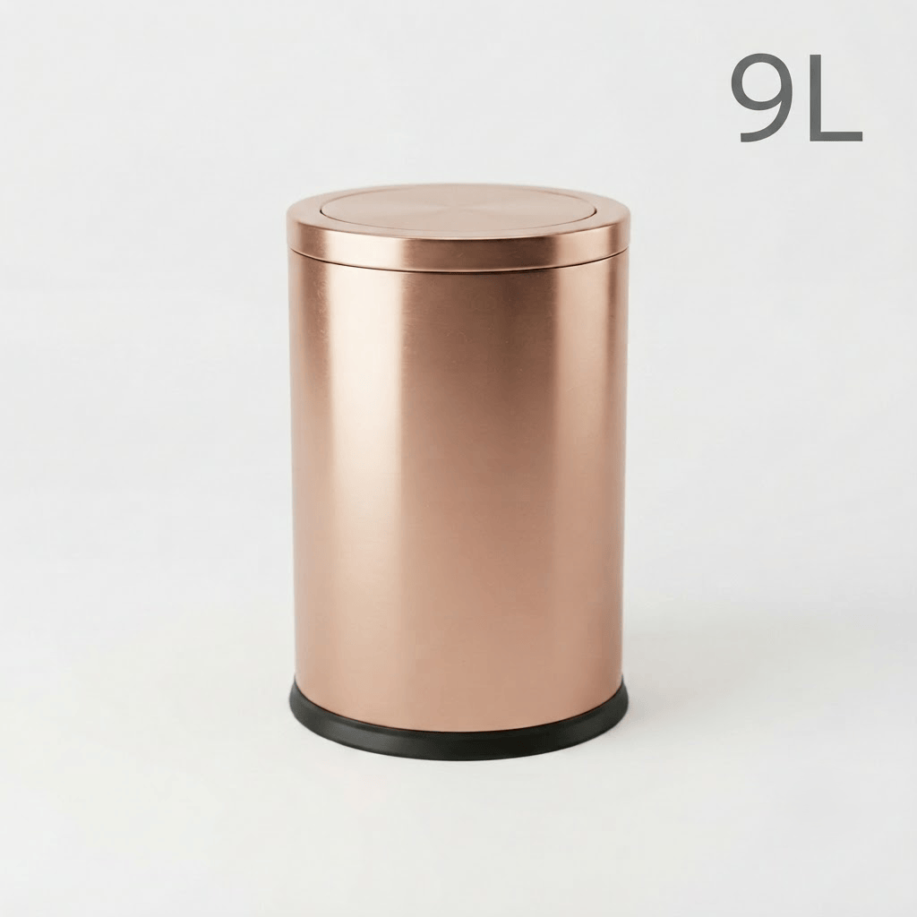 Poubelle Salle de Bain Design 9L - Acier Inoxydable à Couvercle Pivotant