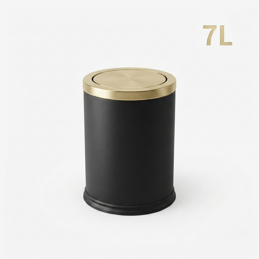Poubelle Salle de Bain Design 9L - Acier Inoxydable à Couvercle Pivotant