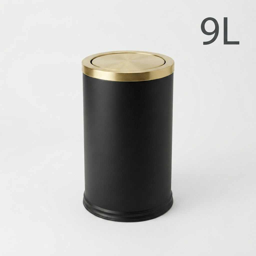 Poubelle Salle de Bain Design 9L - Acier Inoxydable à Couvercle Pivotant