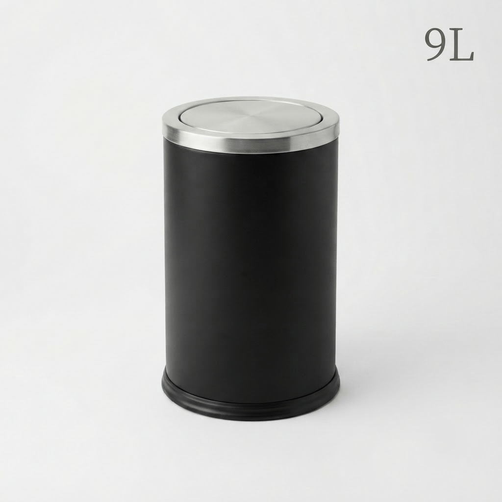 Poubelle Salle de Bain Design 9L - Acier Inoxydable à Couvercle Pivotant