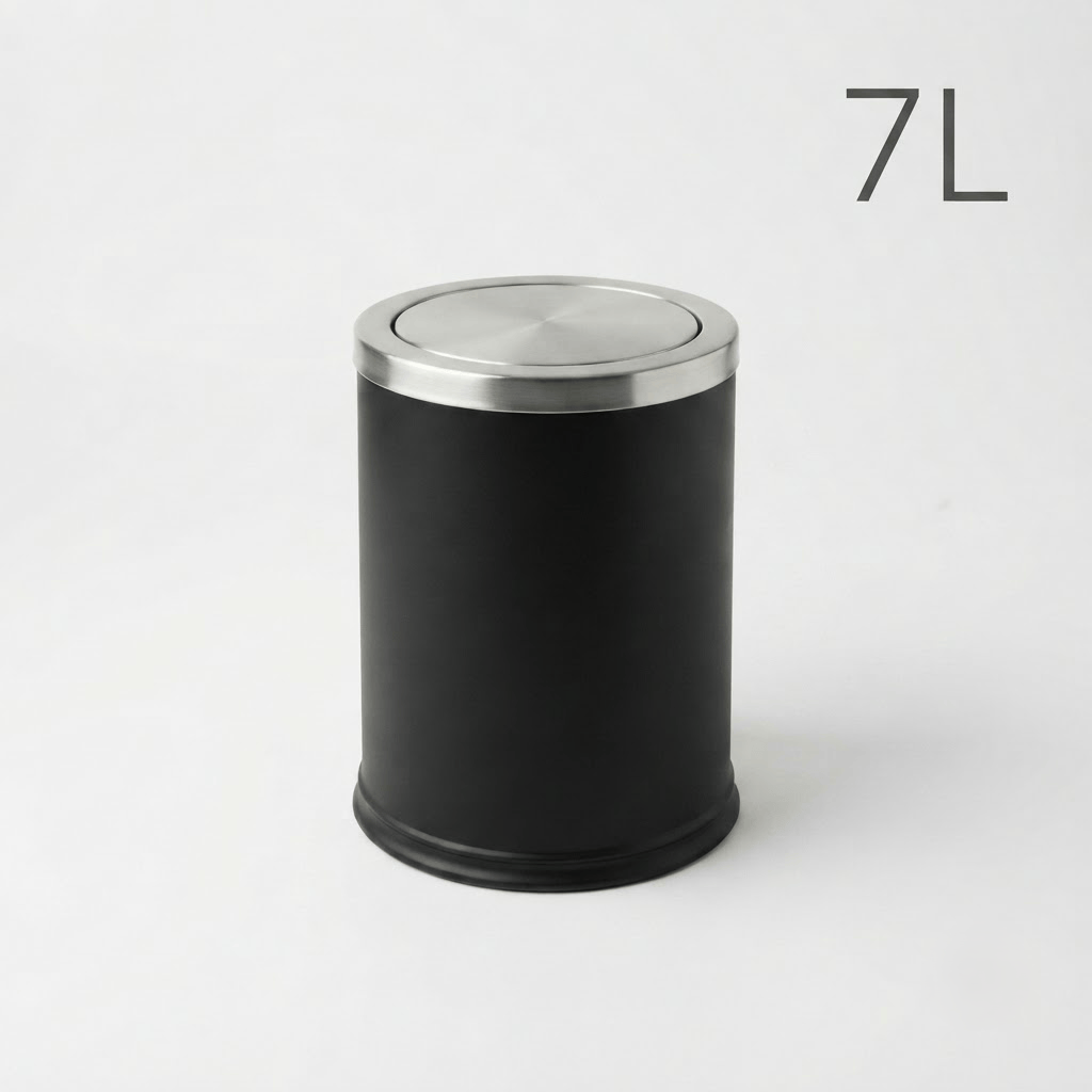 Poubelle Salle de Bain Design 9L - Acier Inoxydable à Couvercle Pivotant