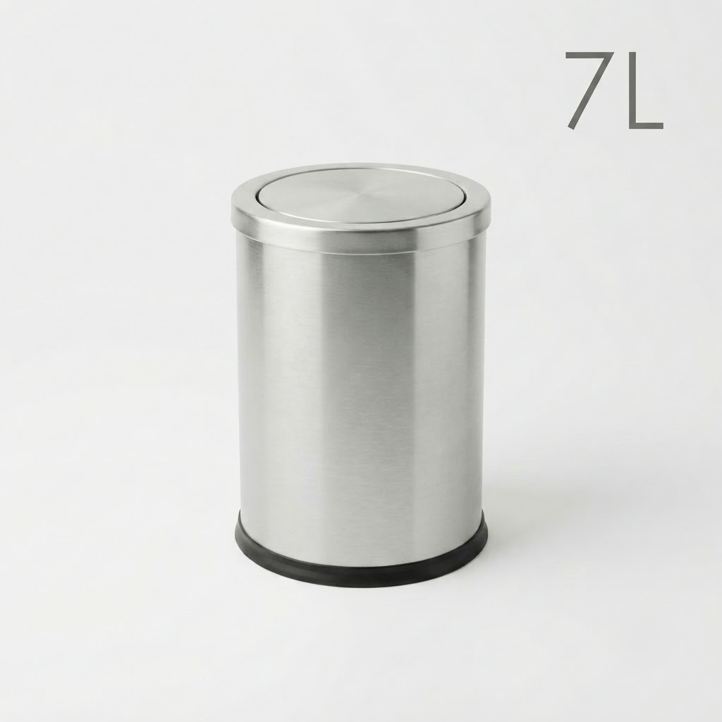 Poubelle Salle de Bain Design 9L - Acier Inoxydable à Couvercle Pivotant