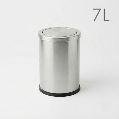 Poubelle Salle de Bain Design 9L - Acier Inoxydable à Couvercle Pivotant