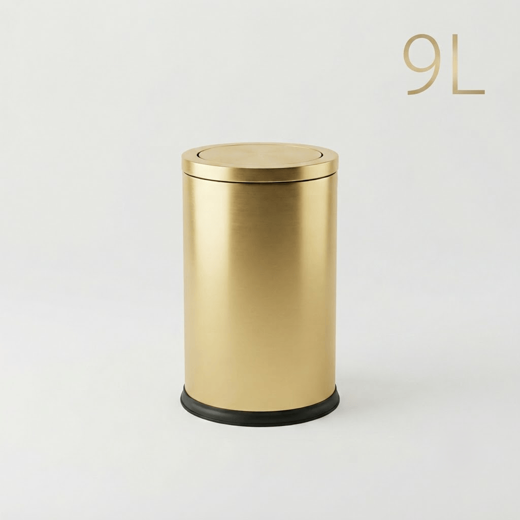 Poubelle Salle de Bain Design 9L - Acier Inoxydable à Couvercle Pivotant