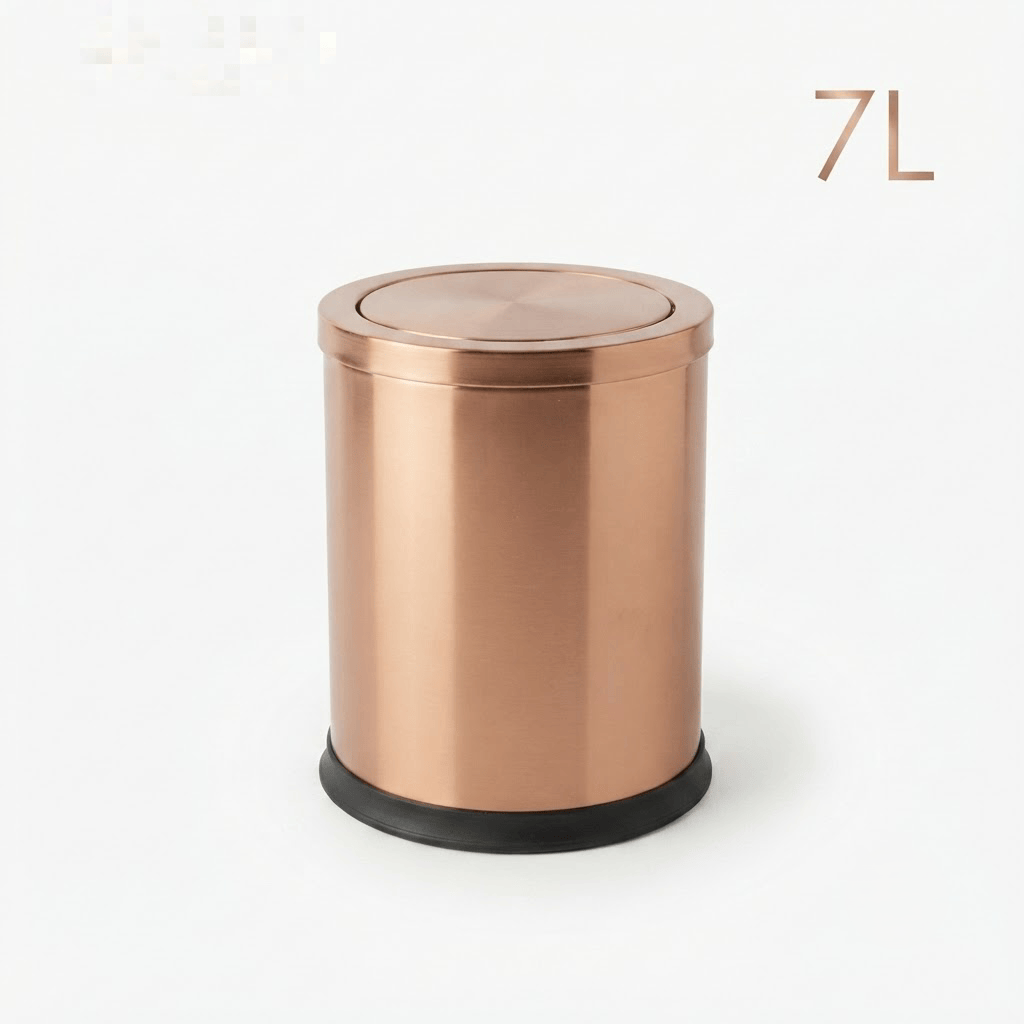 Poubelle Salle de Bain Design 9L - Acier Inoxydable à Couvercle Pivotant