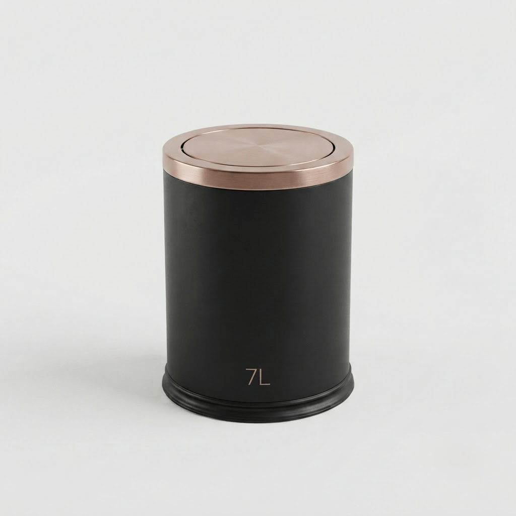 Poubelle Salle de Bain Design 9L - Acier Inoxydable à Couvercle Pivotant