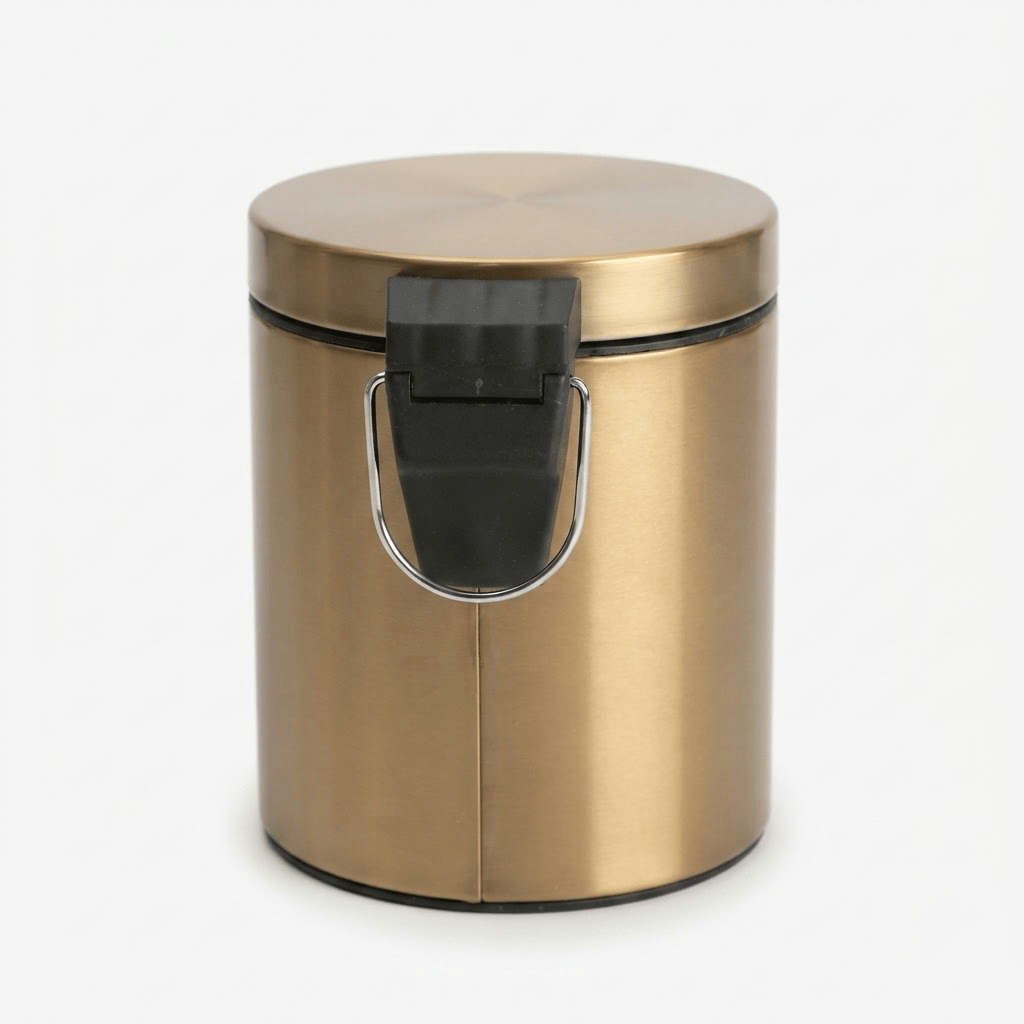 Poubelle Salle de Bain Design en Inox Doré 5L - Élégance et Hygiène