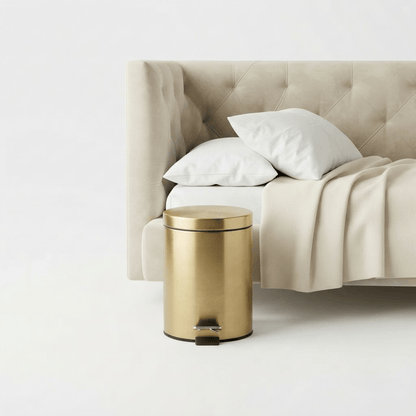 Poubelle Salle de Bain Design en Inox Doré 5L - Élégance et Hygiène